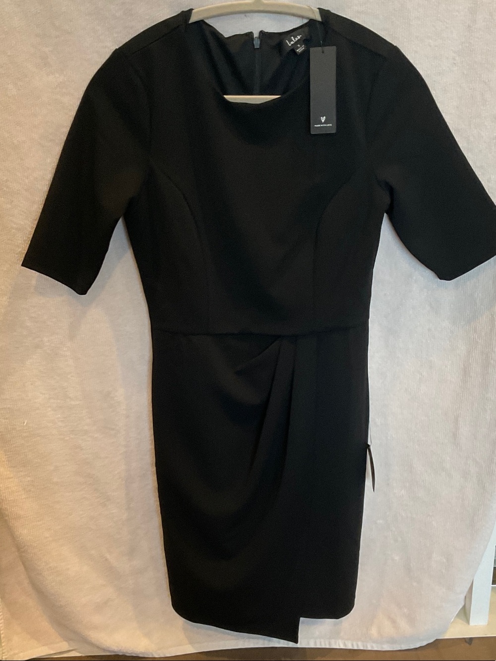 Lulu's Black Short-Sleeve Midi Sheath Dress